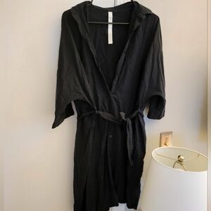 Lululemon Dress Black Buttondown Waist tie